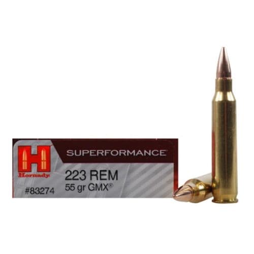 Hornady Superformance .223 Remington Ammunition 20 Rounds Lead Free GMX 55 Grains Hornady Superformance .223 Remington Ammunition 20 Rounds Lead Free GMX 55 Grains