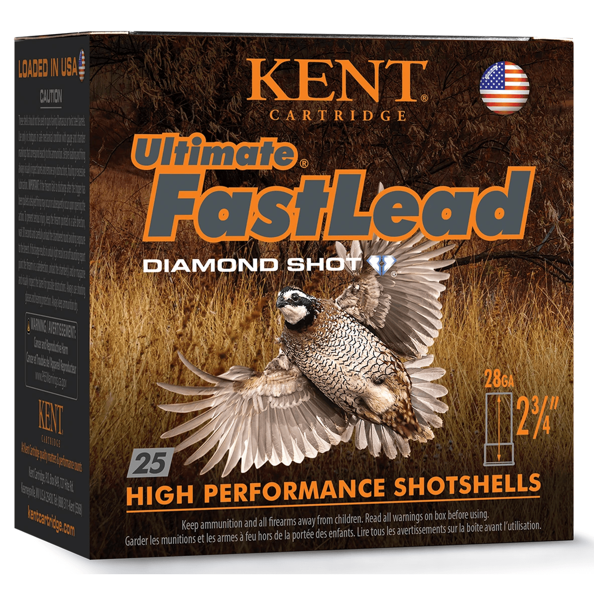 Kent Cartridge K28UFL246 Ultimate Fast Lead 28Gauge 2.75" 7/8oz 6Shot 25 Per Box Kent Cartridge K28UFL246 Ultimate Fast Lead 28Gauge 2.75" 7/8oz 6Shot 25 Per Box