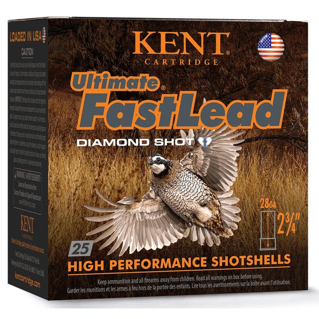 Kent Cartridge K28UFL246 Ultimate Fast Lead 28Gauge 2.75" 7/8oz 6Shot 25 Per Box Kent Cartridge K28UFL246 Ultimate Fast Lead 28Gauge 2.75" 7/8oz 6Shot 25 Per Box
