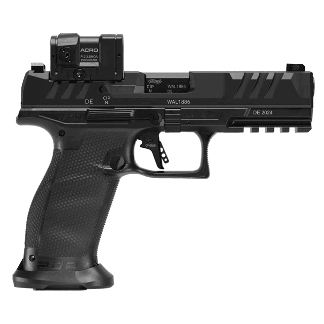 Walther Arms 2880091PRO PDP Pro ACRO Full Size 9mm Luger 10+1 4.50" Black Polygonal Rifled Barrel, Black Serrated w/Optic Slide Walther Arms 2880091PRO PDP Pro ACRO Full Size 9mm Luger 10+1 4.50" Black Polygonal Rifled Barrel, Black Serrated w/Optic Slide