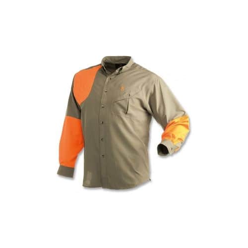 Browning Cross Country Upland Shirt Khaki/Blaze - XL - 3011935804 Browning Cross Country Upland Shirt Khaki/Blaze - XL - 3011935804