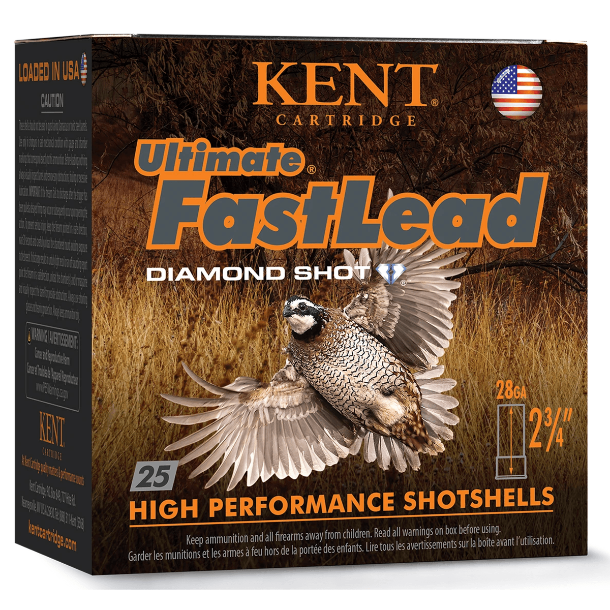 Kent Cartridge K28UFL247.5 Ultimate Fast Lead 28 Gauge 2.75" 7/8oz 7.5Shot 25 Per Box Kent Cartridge K28UFL247.5 Ultimate Fast Lead 28 Gauge 2.75" 7/8oz 7.5Shot 25 Per Box