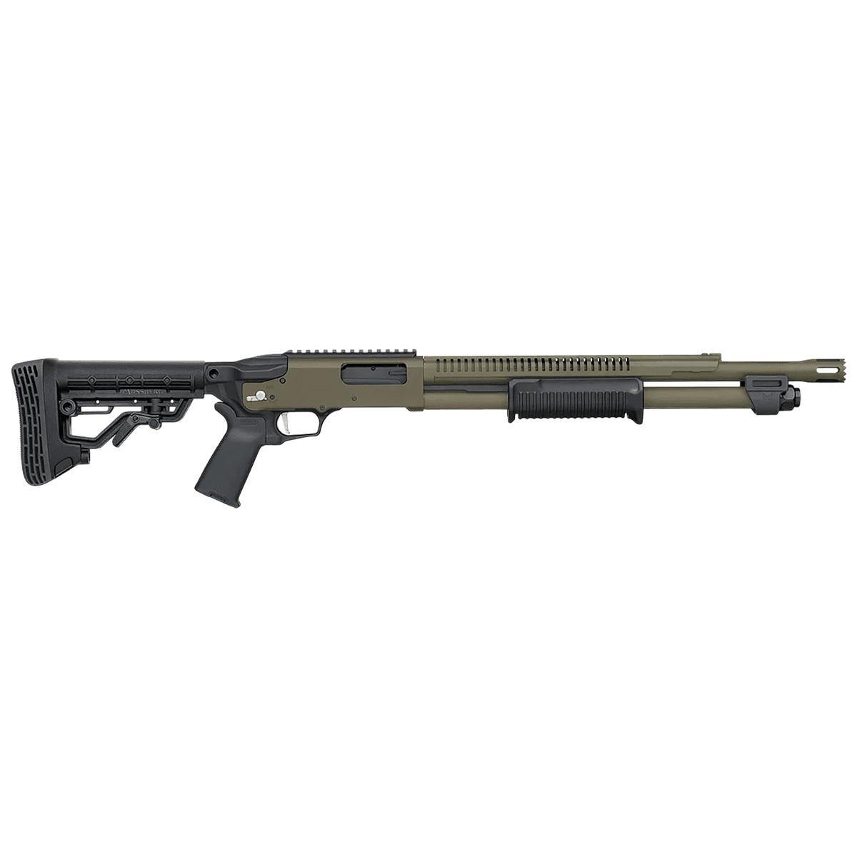 Mossberg 50757 590R 12 Gauge Pump 3" 6+1 18.50" Black/OD Green Cerakote Heat Shield/Barrel Mossberg 50757 590R 12 Gauge Pump 3" 6+1 18.50" Black/OD Green Cerakote Heat Shield/Barrel