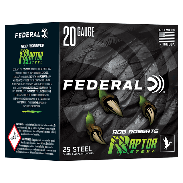 Federal RRS2092 Rob Roberts Raptor 20 Gauge 3" 1oz 2 Shot 25 Per Box Federal RRS2092 Rob Roberts Raptor 20 Gauge 3" 1oz 2 Shot 25 Per Box