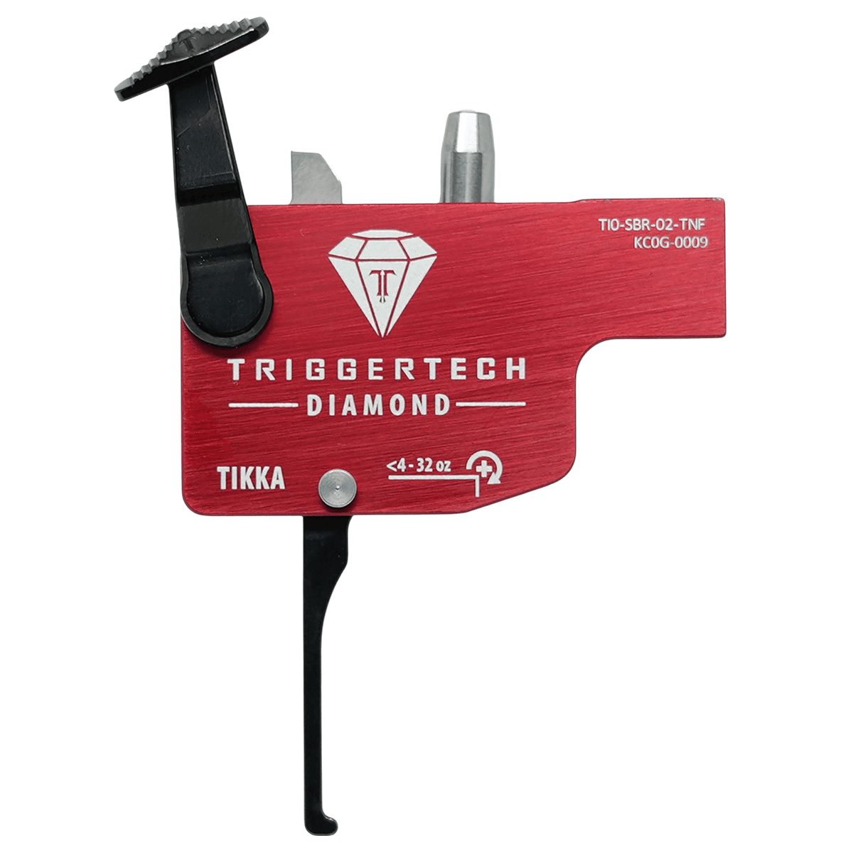 TriggerTech TI0SRB02TNF Diamond Black/Red Flat Lever Fits Tikka Right Hand TriggerTech TI0SRB02TNF Diamond Black/Red Flat Lever Fits Tikka Right Hand
