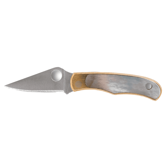 Spyderco C133AP Bug 1.25" Folding Plain Stonewashed 12C27 Sandvik Blade, Abalone/Nickel Handle Spyderco C133AP Bug 1.25" Folding Plain Stonewashed 12C27 Sandvik Blade, Abalone/Nickel Handle