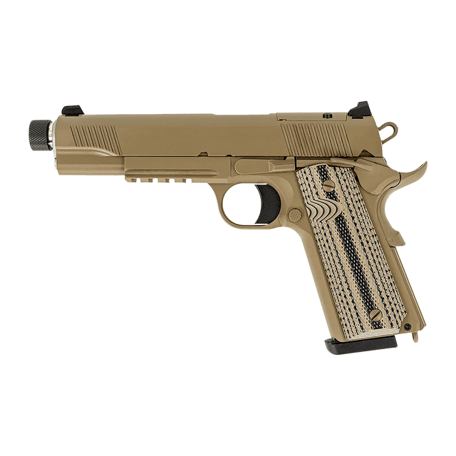 Tisas Arms 10100565 1911 Duty 45 ACP 8+1 5" Threaded Barrel, Flat Dark Earth Stainless Steel Tisas Arms 10100565 1911 Duty 45 ACP 8+1 5" Threaded Barrel, Flat Dark Earth Stainless Steel