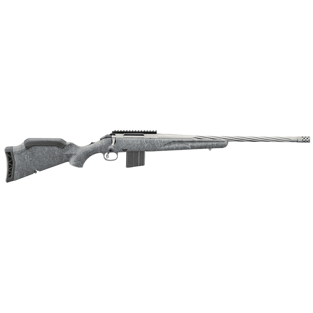 Ruger 46906 American II Full Size 350 Legend 5+1 20" Cobalt Cerakote Spiral Fluted Threaded Barrel & Alloy Steel, Gray Splatter Ruger 46906 American II Full Size 350 Legend 5+1 20" Cobalt Cerakote Spiral Fluted Threaded Barrel & Alloy Steel, Gray Splatter