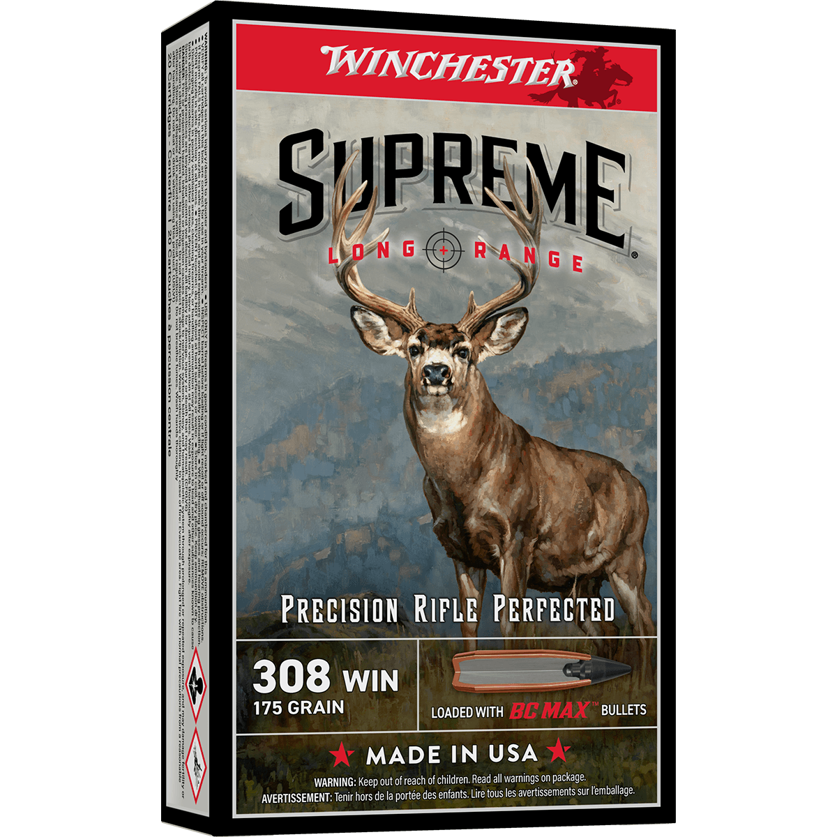 Winchester Ammo S308BC Supreme Long Range 308Win 175gr BC Max 20 Per Box/10 Case Winchester Ammo S308BC Supreme Long Range 308Win 175gr BC Max 20 Per Box/10 Case