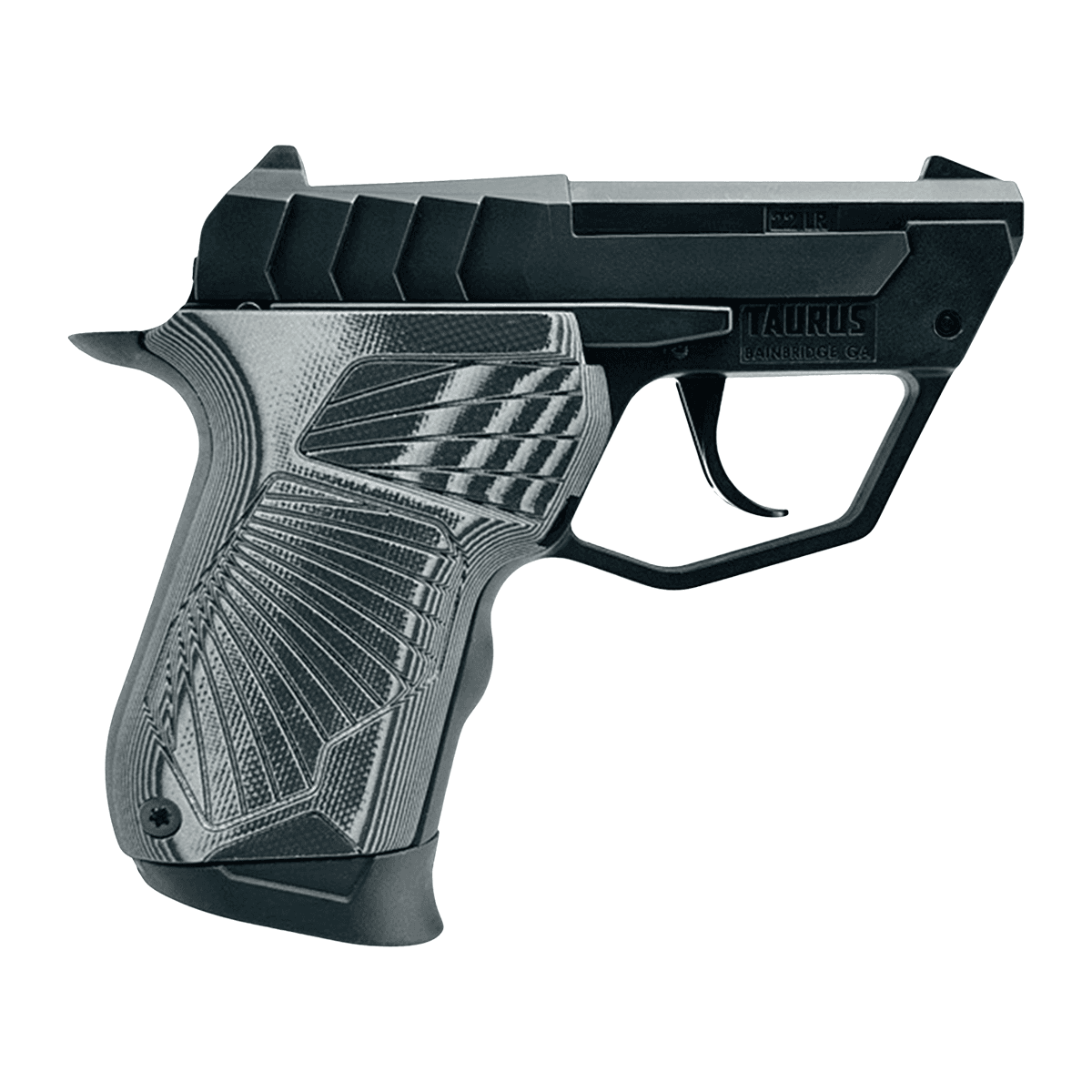 Taurus 1-22TUC131-GRG10 22TUC Micro-Compact Frame 22 LR 9+1 2.50" Black Barrel, Serrated Slide & Black Polymer Frame, G10 Grip Taurus 1-22TUC131-GRG10 22TUC Micro-Compact Frame 22 LR 9+1 2.50" Black Barrel, Serrated Slide & Black Polymer Frame, G10 Grip