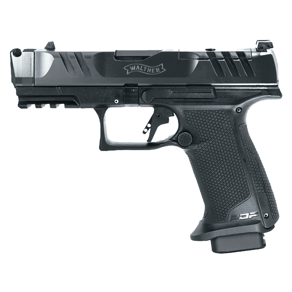 Walther Arms 4797049 PDP F-Series Pro X Compact Frame 9mm Luger 18+1 4" Black Compensated Barrel, Black Optic Ready Walther Arms 4797049 PDP F-Series Pro X Compact Frame 9mm Luger 18+1 4" Black Compensated Barrel, Black Optic Ready
