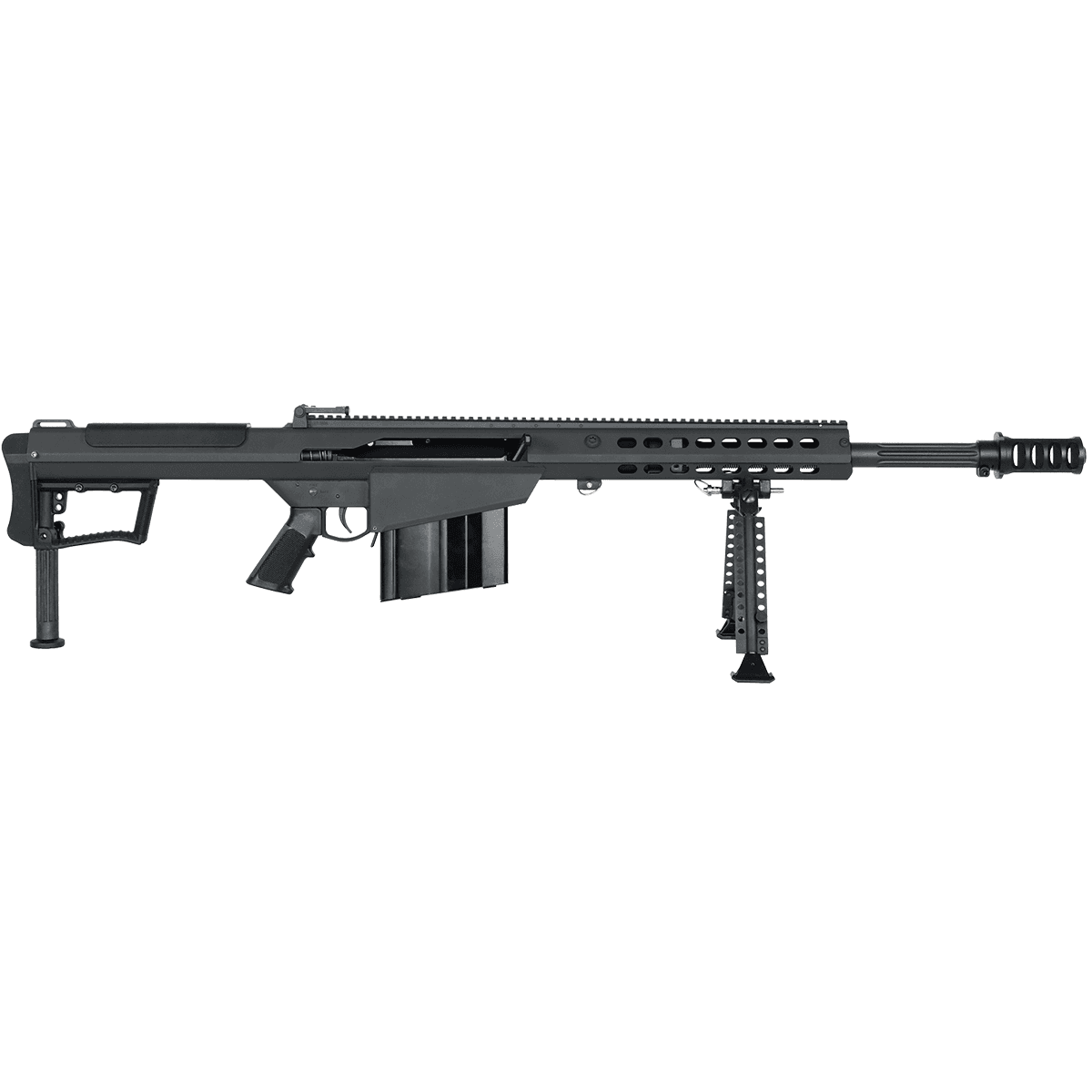 Barrett 20183 M107A1 50 BMG 10+1 20" Fluted Barrel, Picatinny Rail Receiver, M-LOK Handguard, QD BiPod Forend Barrett 20183 M107A1 50 BMG 10+1 20" Fluted Barrel, Picatinny Rail Receiver, M-LOK Handguard, QD BiPod Forend