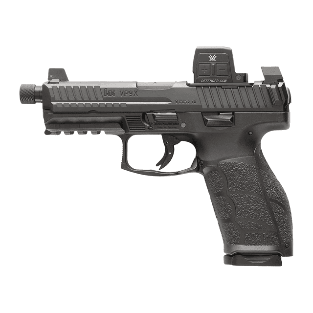 HK 81001366 VP9A1 X Tactical w/Optic Full Size 9mm Luger 10+1 4.70" Black Threaded Barrel, Black Steel Serrated w/Optic Slide HK 81001366 VP9A1 X Tactical w/Optic Full Size 9mm Luger 10+1 4.70" Black Threaded Barrel, Black Steel Serrated w/Optic Slide