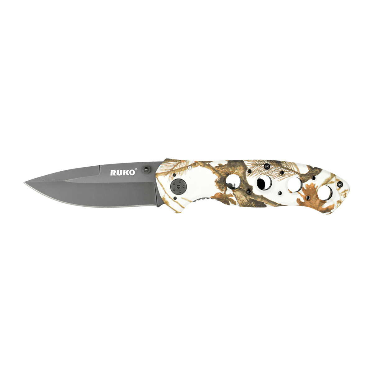 Ruko Knives RUK0075TND 75 Series 3.25" Folding Plain Black Oxide 440A Stainless Steel Blade, Woodland Tundra Ruko Knives RUK0075TND 75 Series 3.25" Folding Plain Black Oxide 440A Stainless Steel Blade, Woodland Tundra