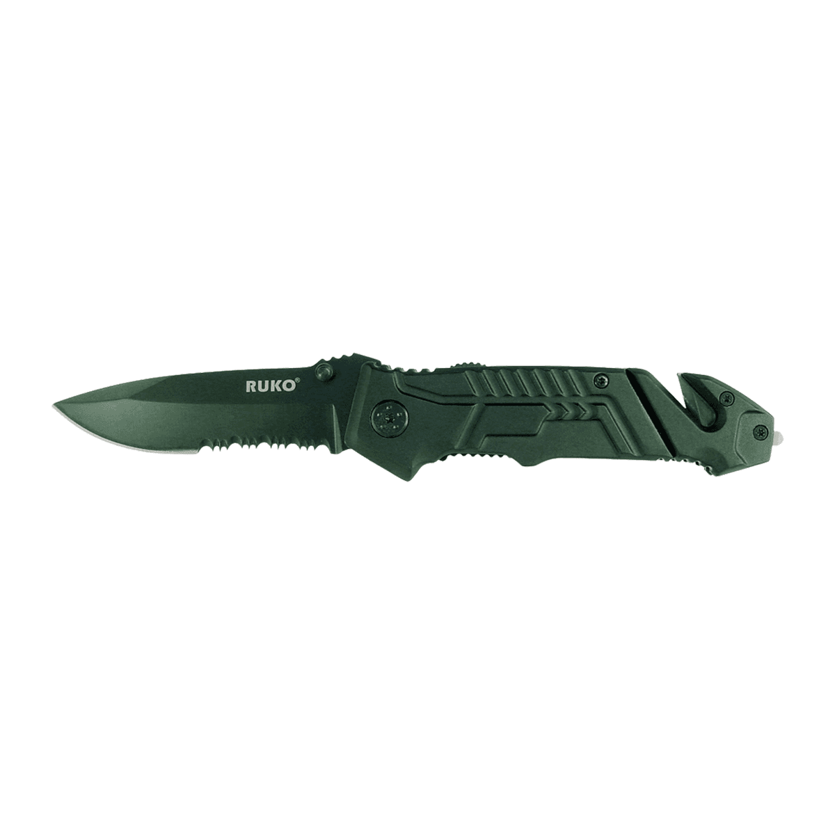 Ruko Knives RUK0144S Shark 3.25" Folding 440A Stainless Steel Blade, Black Aluminum/Rubber Handle Ruko Knives RUK0144S Shark 3.25" Folding 440A Stainless Steel Blade, Black Aluminum/Rubber Handle