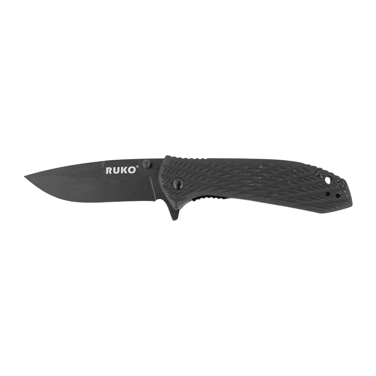 Ruko Knives RUK0179BBK Socius 3.25" Folding Black Oxide 440C SS Blade, 4.50" Black Anodized Aluminum/Rubber Handle Ruko Knives RUK0179BBK Socius 3.25" Folding Black Oxide 440C SS Blade, 4.50" Black Anodized Aluminum/Rubber Handle