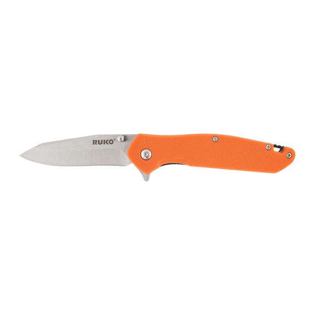 Ruko Knives RUK0187BZ Tactical 3.25" Folding 420A Steel Blade, Orange GFN/SS Handle, Boxed Ruko Knives RUK0187BZ Tactical 3.25" Folding 420A Steel Blade, Orange GFN/SS Handle, Boxed