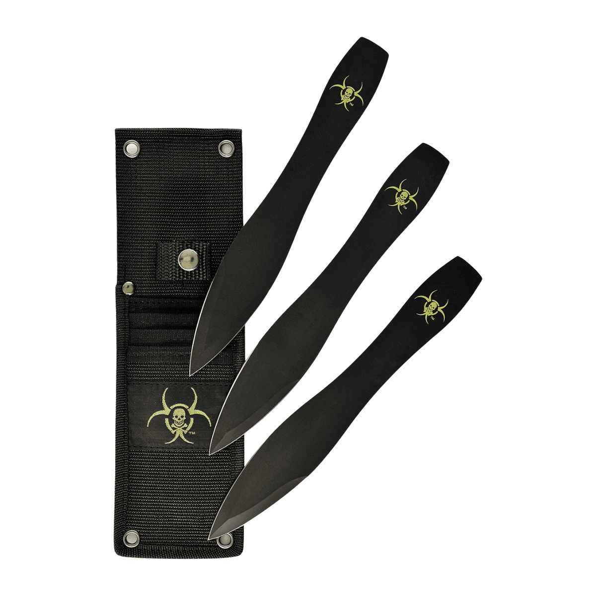 Ruko Knives TK06A3B-CS Throwing Knives Three Fixed 9" Spear Point Plain Double Edge Black 420 Stainless Steel Blades, Clamshell Pkg Ruko Knives TK06A3B-CS Throwing Knives Three Fixed 9" Spear Point Plain Double Edge Black 420 Stainless Steel Blades, Clamshell Pkg