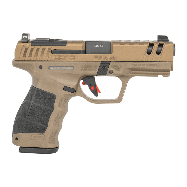 Sarsilmaz SAR9CG3BR10 SAR9 Gen3 Compact 9mm Luger 10+1 4.10" Black Barrel, Bronze Steel Optic Cut Sarsilmaz SAR9CG3BR10 SAR9 Gen3 Compact 9mm Luger 10+1 4.10" Black Barrel, Bronze Steel Optic Cut