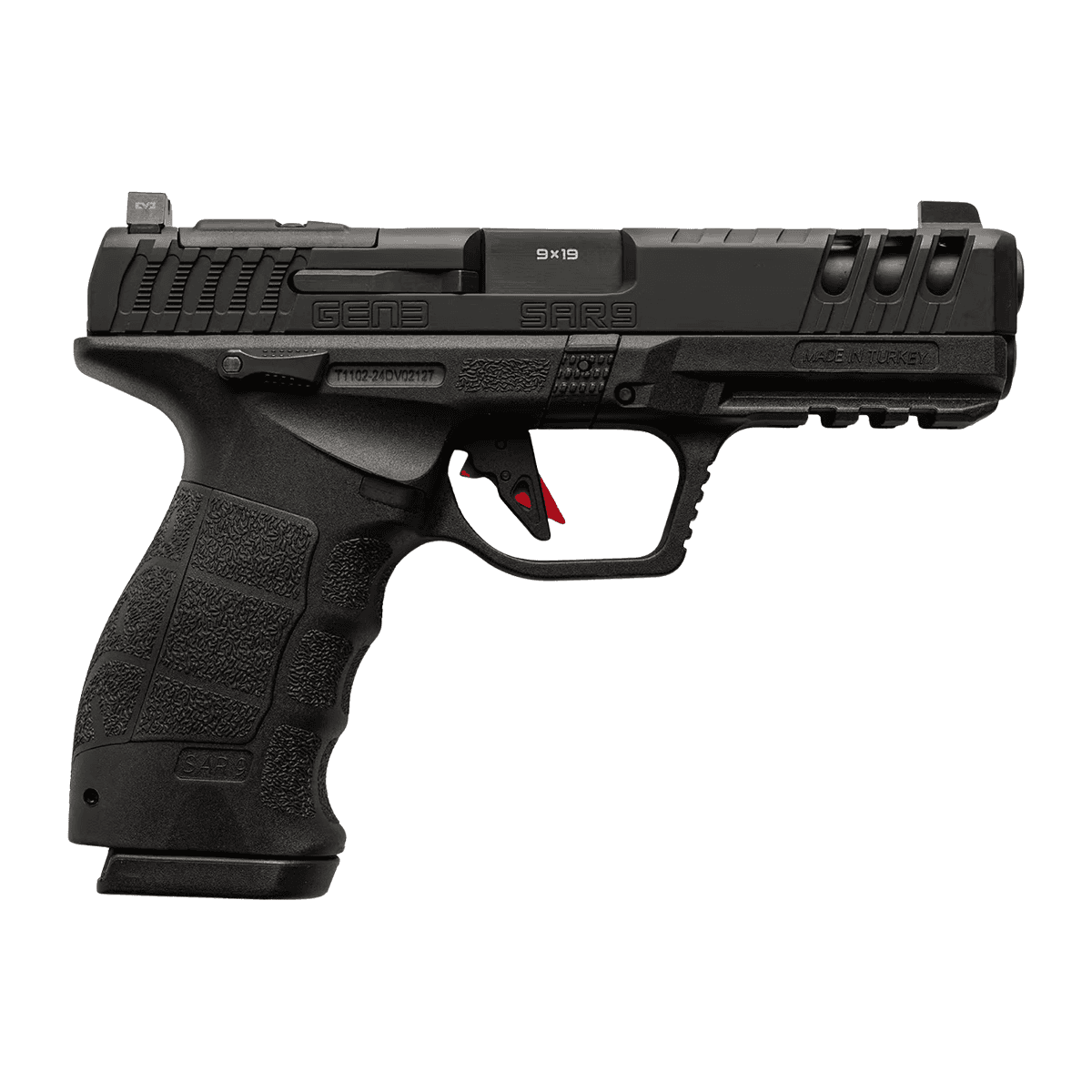 Sarsilmaz SAR9G3BL10 SAR9 Gen3 Full Size 9mm Luger 10+1 4.50" Black Barrel, Black Steel Optic Cut Sarsilmaz SAR9G3BL10 SAR9 Gen3 Full Size 9mm Luger 10+1 4.50" Black Barrel, Black Steel Optic Cut