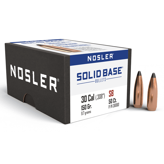 Nosler 38060 Solid Base 30Cal 150gr Soft Point 50CT Nosler 38060 Solid Base 30Cal 150gr Soft Point 50CT