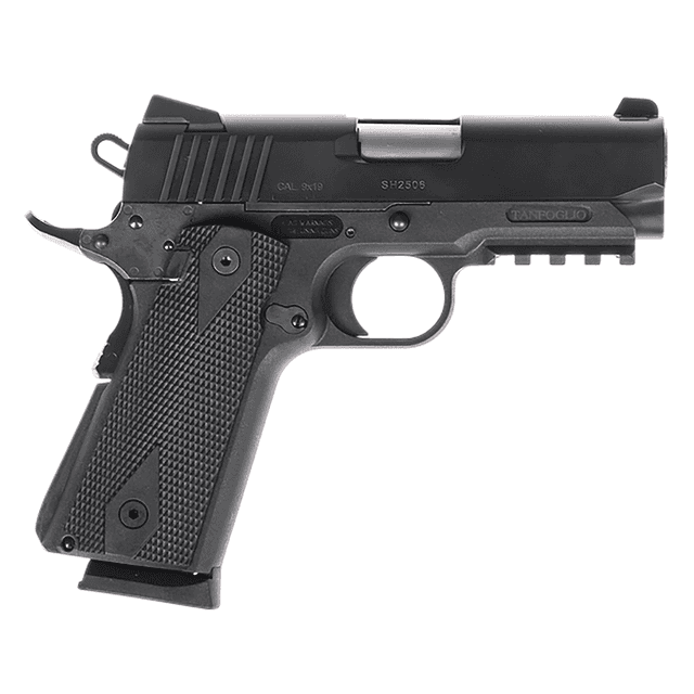 Tanfoglio TFPUGIO9 Pugio Compact 9mm Luger 10+1 3.54" Stainless Bull Barrel, Black Steel Serrated Slide Tanfoglio TFPUGIO9 Pugio Compact 9mm Luger 10+1 3.54" Stainless Bull Barrel, Black Steel Serrated Slide