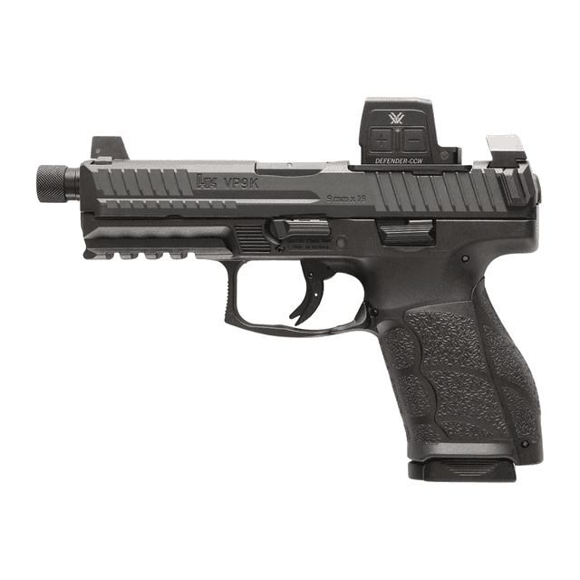 HK 81001368 VP9A1 K Tactical w/Optic 9mm Luger 10+1 4.70" Black Threaded Barrel, Black Steel Serrated w/Optic Slide HK 81001368 VP9A1 K Tactical w/Optic 9mm Luger 10+1 4.70" Black Threaded Barrel, Black Steel Serrated w/Optic Slide