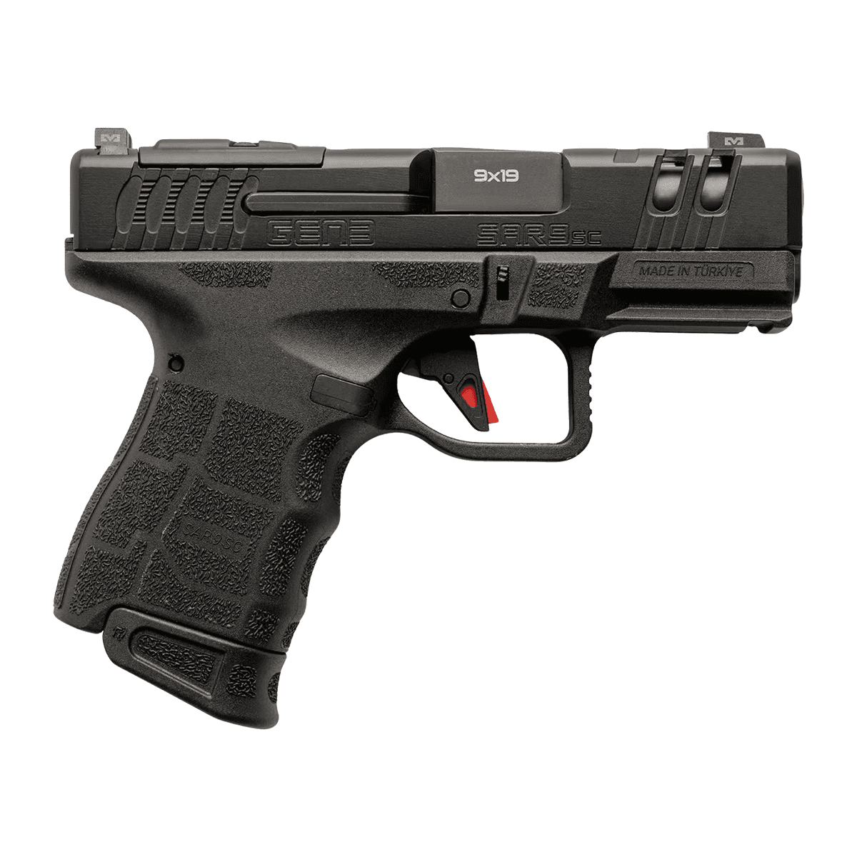 Sarsilmaz SAR9SCG3BL10 SAR9 Gen3 Sub-Compact 9mm Luger 10+1 3.30" Black Barrel, Black Steel Optic Cut Sarsilmaz SAR9SCG3BL10 SAR9 Gen3 Sub-Compact 9mm Luger 10+1 3.30" Black Barrel, Black Steel Optic Cut