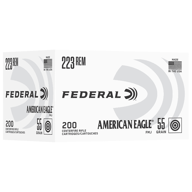 Federal AE223C American Eagle .223 Rem 55gr Full Metal Jacket 200 Per Box Federal AE223C American Eagle .223 Rem 55gr Full Metal Jacket 200 Per Box