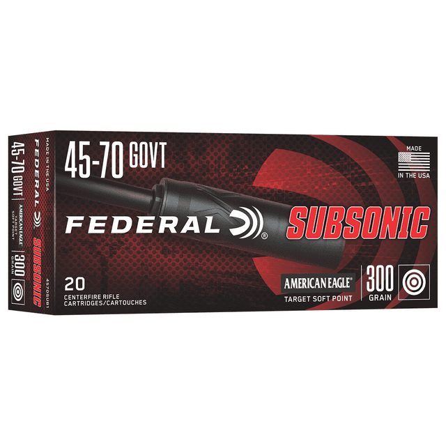 Federal 4570SUB1 Subsonic 45-70 Gov 300gr Target Soft Point 20 Per Box Federal 4570SUB1 Subsonic 45-70 Gov 300gr Target Soft Point 20 Per Box