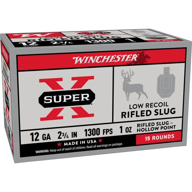 Winchester Ammo X12RS15VPR Super X 12 Gauge 2.75" 1oz Slug Shot 15 Per Box Winchester Ammo X12RS15VPR Super X 12 Gauge 2.75" 1oz Slug Shot 15 Per Box