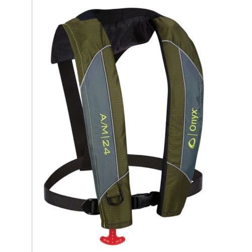 Onyx A/M-24 Automatic + Manual Inflatable Life Jacket Lifevest Green PFD - 132000-400-004-18 Onyx A/M-24 Automatic + Manual Inflatable Life Jacket Lifevest Green PFD - 132000-400-004-18