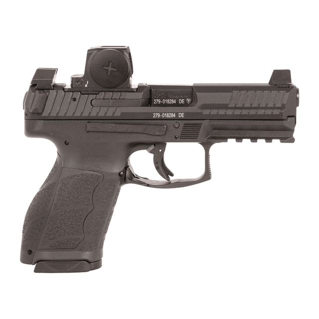 HK 81001349 VP9A1 K w/Optic Compact Frame 9mm Luger 10+1 4.09" Black Barrel, Black Steel Serrated w/Optic Slide HK 81001349 VP9A1 K w/Optic Compact Frame 9mm Luger 10+1 4.09" Black Barrel, Black Steel Serrated w/Optic Slide