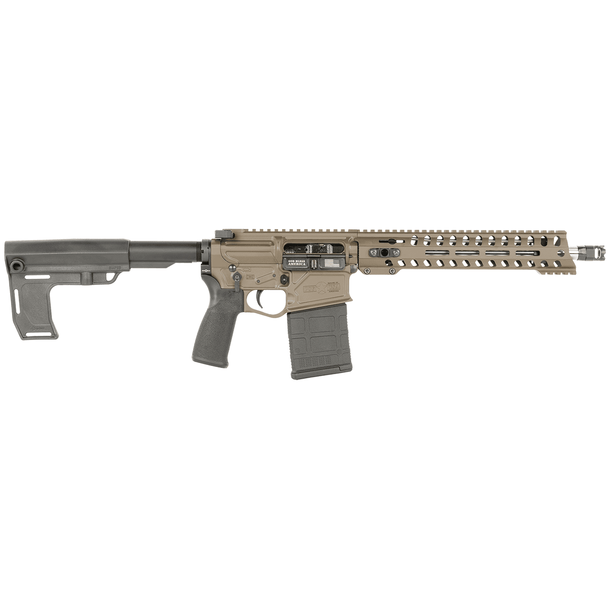 Patriot Ordnance Factory 1741 Rogue SBR 308 Win 20+1 12.50" Black Nitride Match Grade Threaded Barrel, Patriot Brown Patriot Ordnance Factory 1741 Rogue SBR 308 Win 20+1 12.50" Black Nitride Match Grade Threaded Barrel, Patriot Brown
