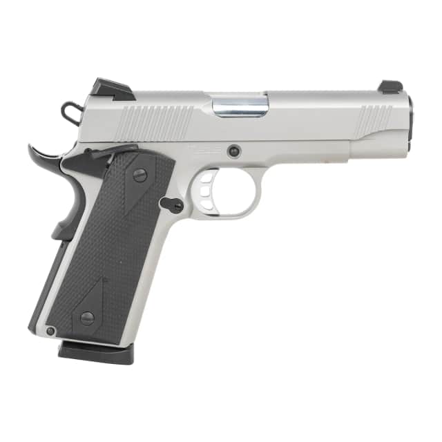 Tisas Arms 10100123 1911 Carry 45 ACP 8+1 4.25" Stainless Steel Serrated Slide & Frame w/Beavertail, Black Rubber Grip Tisas Arms 10100123 1911 Carry 45 ACP 8+1 4.25" Stainless Steel Serrated Slide & Frame w/Beavertail, Black Rubber Grip