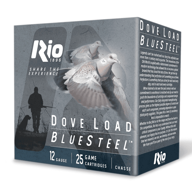 Rio Ammunition Dove Load Blue Steel 12 Gauge 2.75" 1oz 7 Shot 25 Per Box Rio Ammunition Dove Load Blue Steel 12 Gauge 2.75" 1oz 7 Shot 25 Per Box