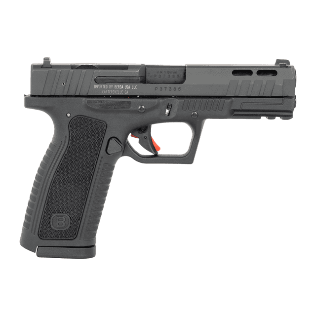 Bersa BP9FSMOR BP9 Full Size Frame 9mm Luger 17+1 4.25" Black Barrel, Black Steel Optic Ready/Ported Bersa BP9FSMOR BP9 Full Size Frame 9mm Luger 17+1 4.25" Black Barrel, Black Steel Optic Ready/Ported