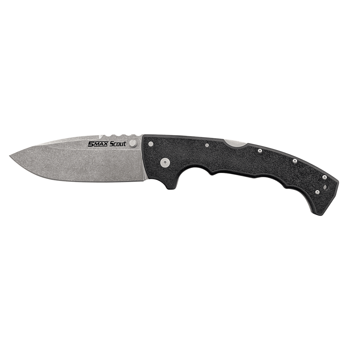Cold Steel CSFL50MXST 5-Max Scout 5" Folding Drop Point Plain Stonewashed S35VN SS Blade, 7.13" Black G10 Handle Cold Steel CSFL50MXST 5-Max Scout 5" Folding Drop Point Plain Stonewashed S35VN SS Blade, 7.13" Black G10 Handle