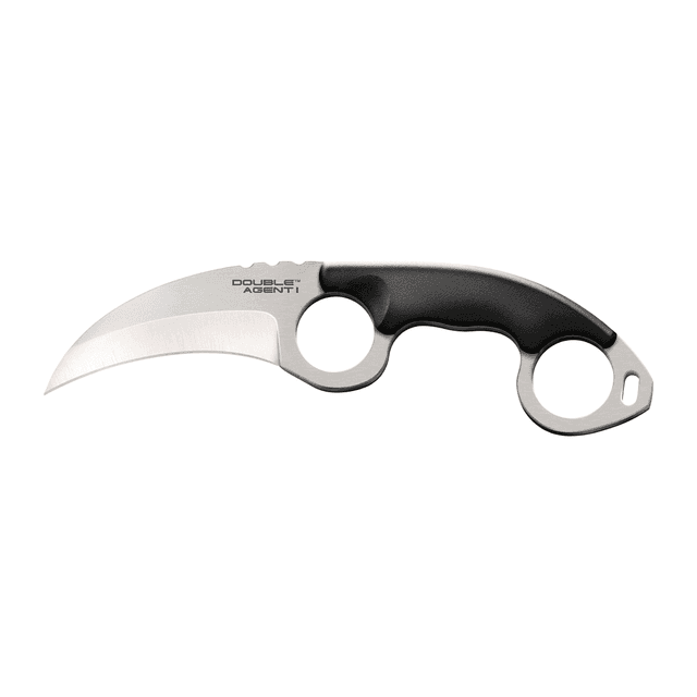 Cold Steel CS39FK Double Agent I 3" Fixed Karambit Plain Satin AUS8A SS Blade, 4.63" Black Griv-Ex Handle Cold Steel CS39FK Double Agent I 3" Fixed Karambit Plain Satin AUS8A SS Blade, 4.63" Black Griv-Ex Handle