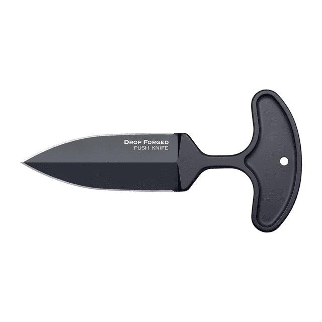 Cold Steel CS36MJ Drop Forged Push Knife 4" Fixed Spear Point Plain Black Matte Baked-On Anti Rust 52100 High Carbon Steel Blade Cold Steel CS36MJ Drop Forged Push Knife 4" Fixed Spear Point Plain Black Matte Baked-On Anti Rust 52100 High Carbon Steel Blade