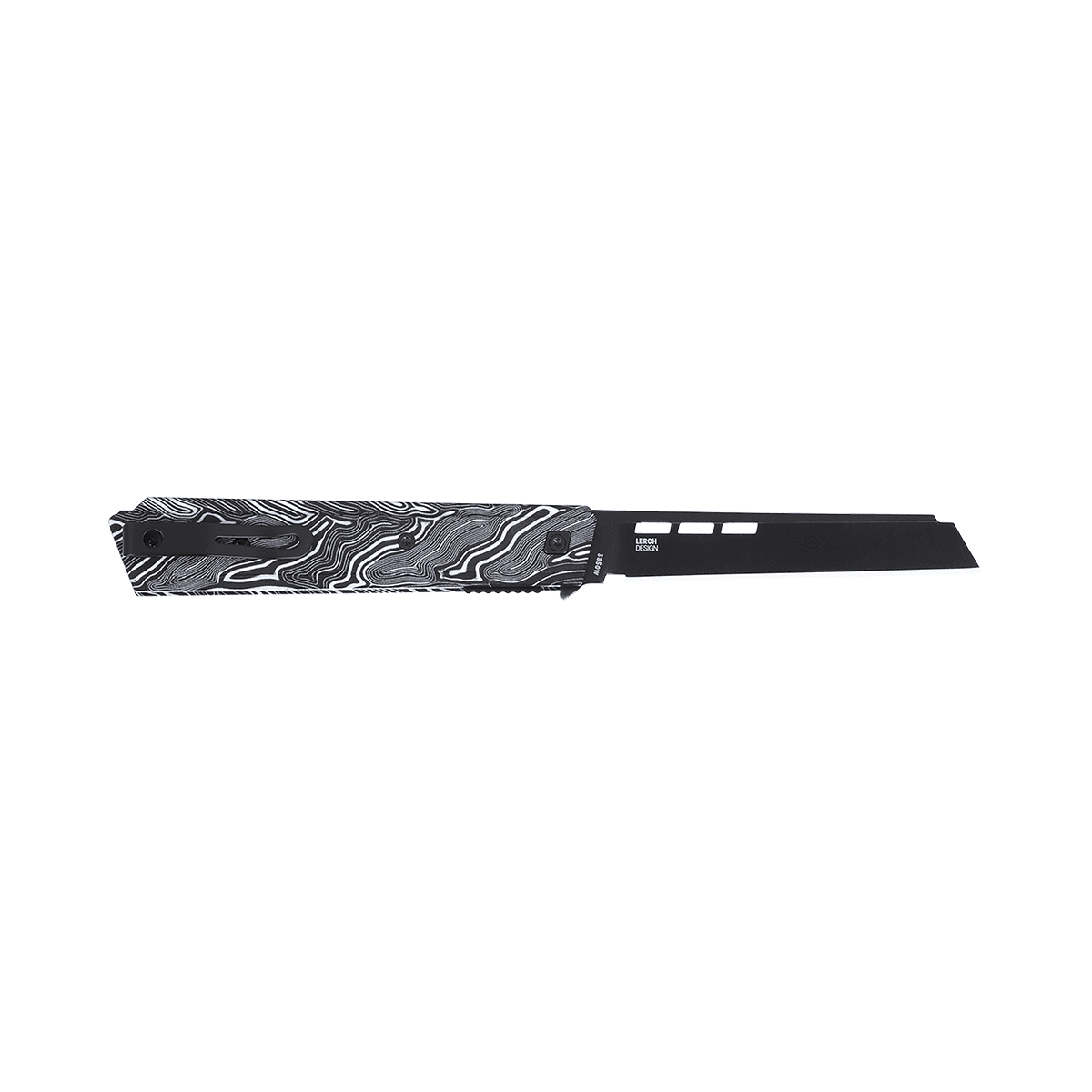 CRKT 3850W Zephyr 3.22" Sheepsfoot Plain Black TiNi 14C28N Steel Blade, Marbled Black/White G10 Handle CRKT 3850W Zephyr 3.22" Sheepsfoot Plain Black TiNi 14C28N Steel Blade, Marbled Black/White G10 Handle