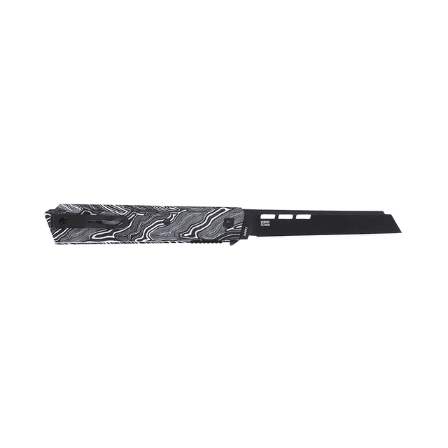 CRKT 3850W Zephyr 3.22" Sheepsfoot Plain Black TiNi 14C28N Steel Blade, Marbled Black/White G10 Handle CRKT 3850W Zephyr 3.22" Sheepsfoot Plain Black TiNi 14C28N Steel Blade, Marbled Black/White G10 Handle