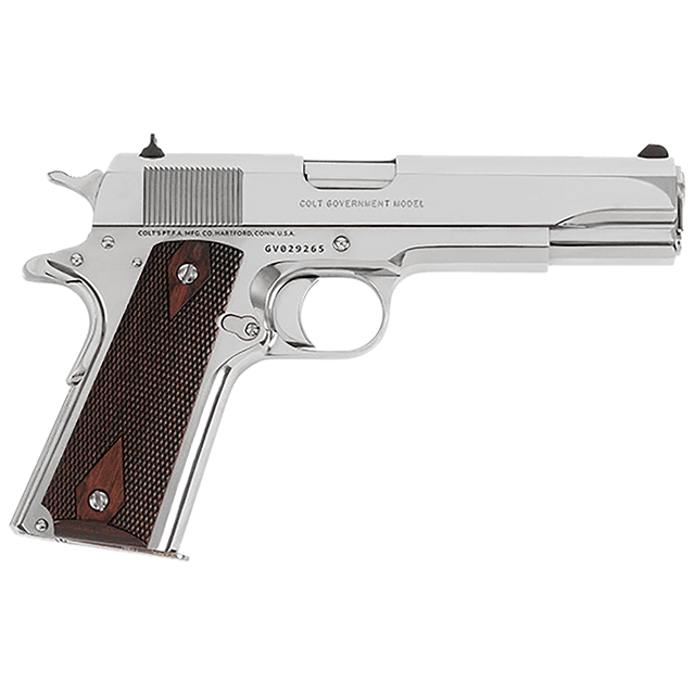 Colt Mfg O1911CBS 1911 Government 45 ACP 8+1 5" Stainless Steel Barrel, Bright Stainless Serrated Slide Colt Mfg O1911CBS 1911 Government 45 ACP 8+1 5" Stainless Steel Barrel, Bright Stainless Serrated Slide