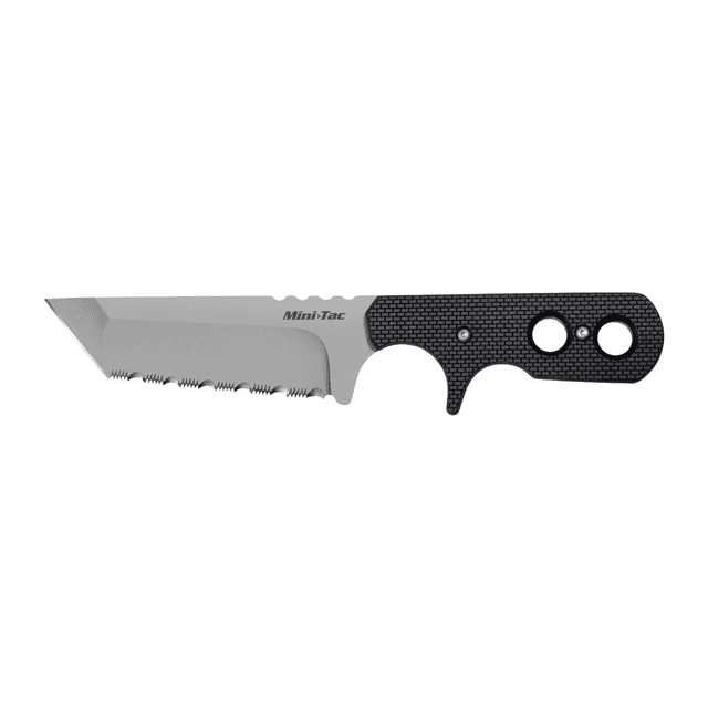 Cold Steel CS49HTFS Mini Tac Neck Knife 3.75" Fixed Tanto Serrated Stonewashed AUS8A SS Blade Cold Steel CS49HTFS Mini Tac Neck Knife 3.75" Fixed Tanto Serrated Stonewashed AUS8A SS Blade
