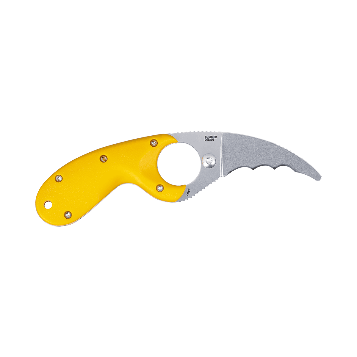 CRKT 2511Y Bear Claw 2.39" Fixed Hawkbill Serrated Stonewashed AUS8A SS Blade, Yellow Textured GRN Handle CRKT 2511Y Bear Claw 2.39" Fixed Hawkbill Serrated Stonewashed AUS8A SS Blade, Yellow Textured GRN Handle