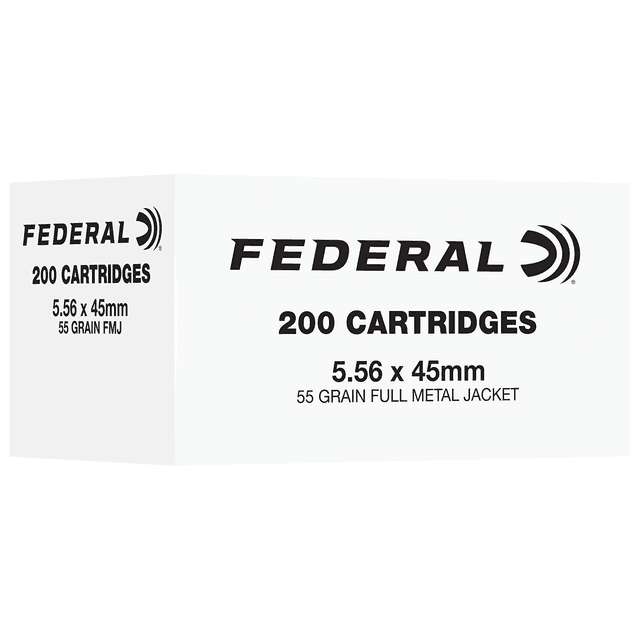 Federal FC556F200 5.56 NATO 55gr Full Metal Jacket 200 Per Box Federal FC556F200 5.56 NATO 55gr Full Metal Jacket 200 Per Box