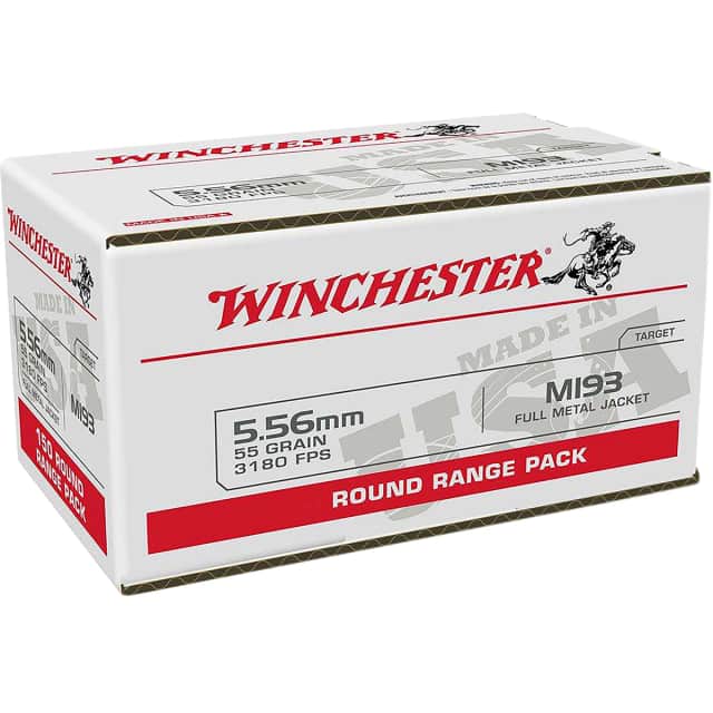 Winchester Ammo WM193100 5.56mm 55gr Full Metal Jacket 100 Per Box/10 Case Winchester Ammo WM193100 5.56mm 55gr Full Metal Jacket 100 Per Box/10 Case