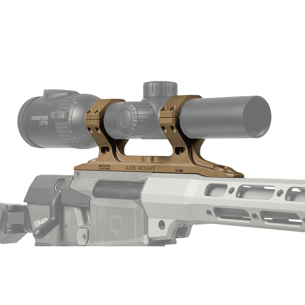 Q LLC 100-299 AUS Mount 34mm Mini Fix FDE Q LLC 100-299 AUS Mount 34mm Mini Fix FDE