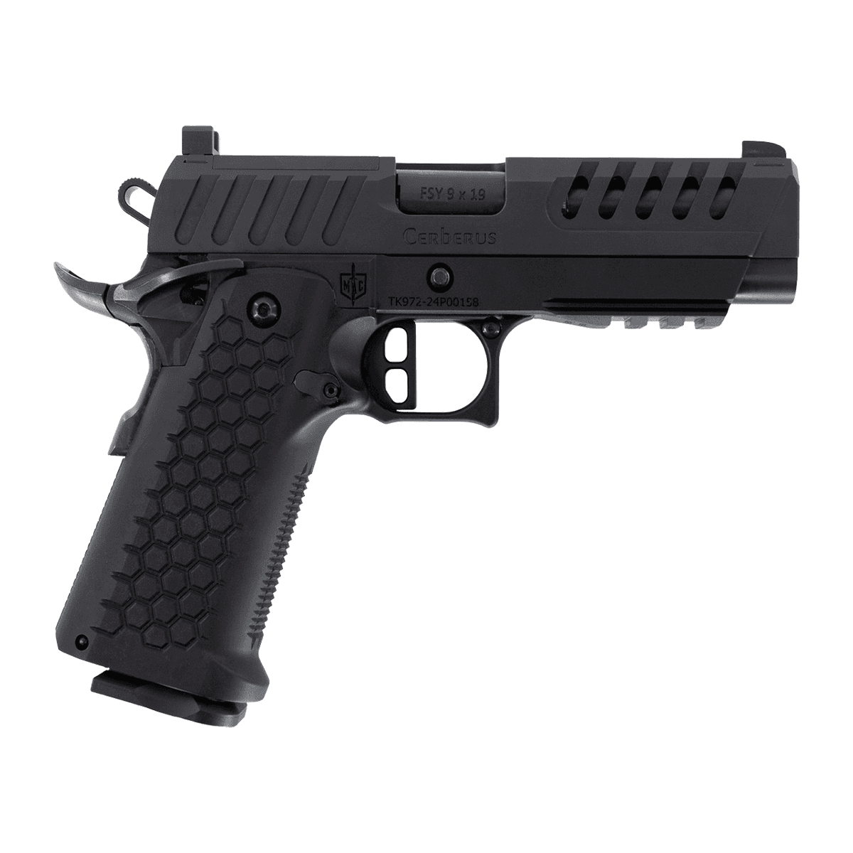 MAC 12500033 Cerberus 9mm Luger 17+1 4.40" Bull w/Target Crown Barrel MAC 12500033 Cerberus 9mm Luger 17+1 4.40" Bull w/Target Crown Barrel