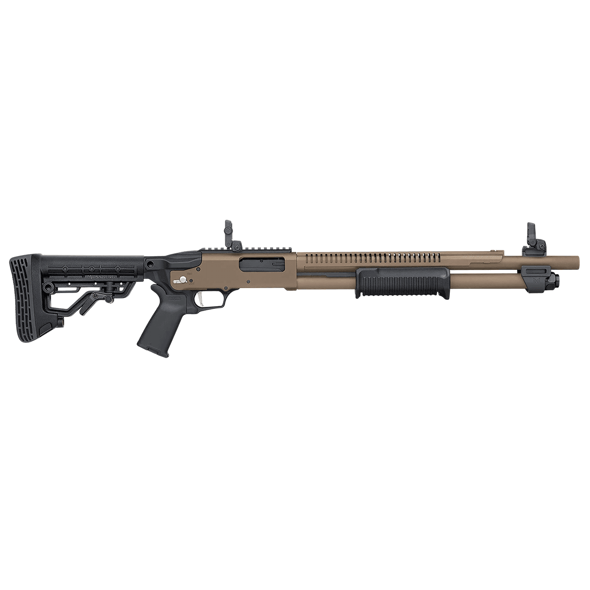 Mossberg 50758 590R 12 Gauge Pump 3" 6+1 18.50" Flat Dark Earth Cerakote Heat Shield Barrel Mossberg 50758 590R 12 Gauge Pump 3" 6+1 18.50" Flat Dark Earth Cerakote Heat Shield Barrel